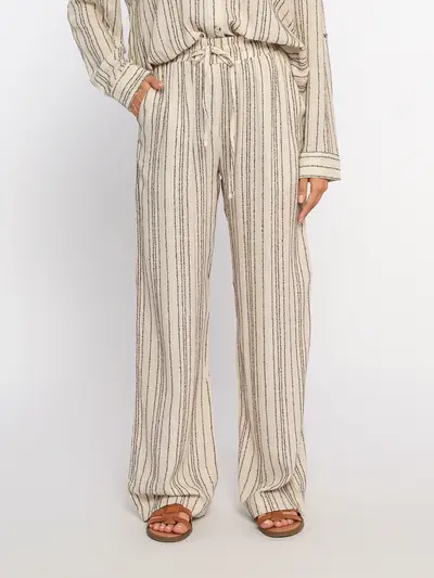 Брюки прямого кроя с эластичным поясом